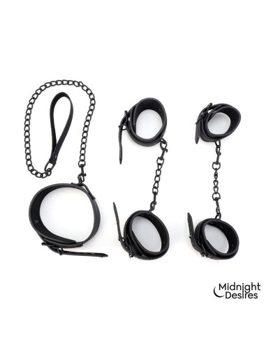 Set de Restricciones con Esposas y Collar con Correa