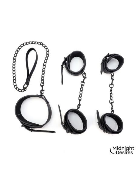 Set de Restricciones con Esposas y Collar con Correa