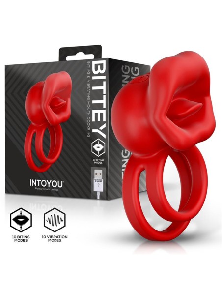 Bittey Anillo Vibrador con Biting Mordisqueo