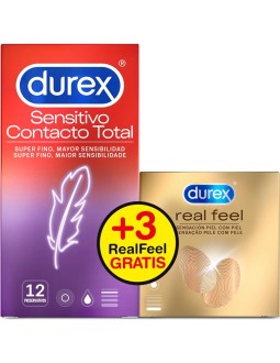 Duplo Preservativos Sensitivo Super Fino 12ud y Real Feel 3ud