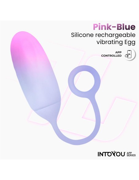 Huevo Silicona Doble Capa con APP Rosa Azul