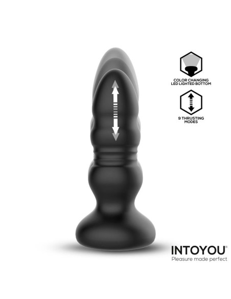 Krax Plug Anal con Vibracion Thrusting y Luz Led con Control Remoto