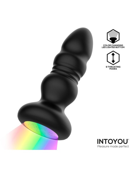 Krax Plug Anal con Vibracion Thrusting y Luz Led con Control Remoto