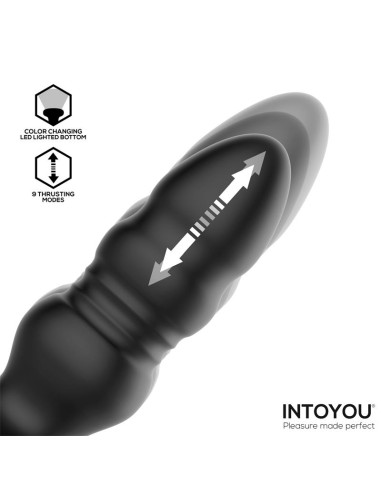 Krax Plug Anal con Vibracion Thrusting y Luz Led con Control Remoto
