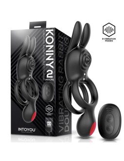 Konny Anillo Vibrador Doble con Conejito y Control Remoto