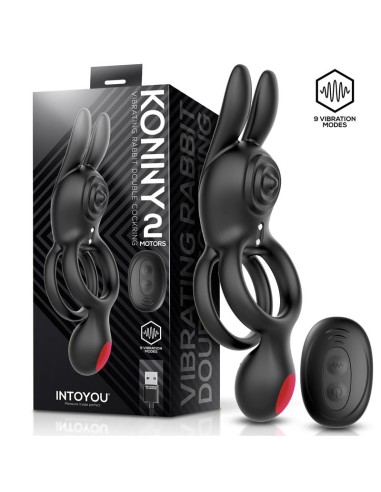 Konny Anillo Vibrador Doble con Conejito y Control Remoto