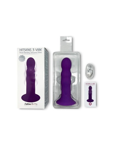 Dildo Doble Densidad Vibracion Hitsens 3 Purpura