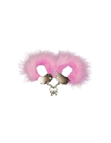 Esposas Metal con Plumas Rosa