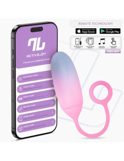 Huevo Silicona Doble Capa con APP Azul Rosa