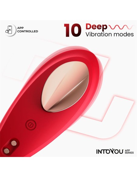 Vibrador de Braguita con APP Silicona Rojo
