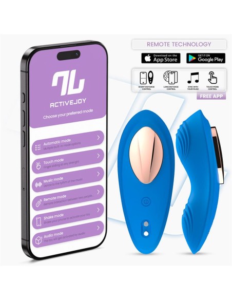 Vibrador de Braguita con APP Silicona Azul