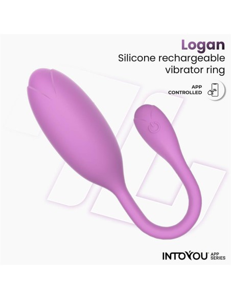 Logan Huevo Vibrador con APP Silicona Unibody Purpura