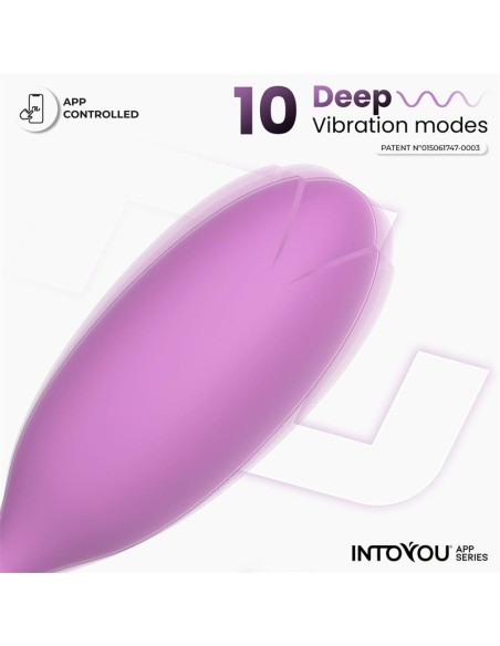 Logan Huevo Vibrador con APP Silicona Unibody Purpura