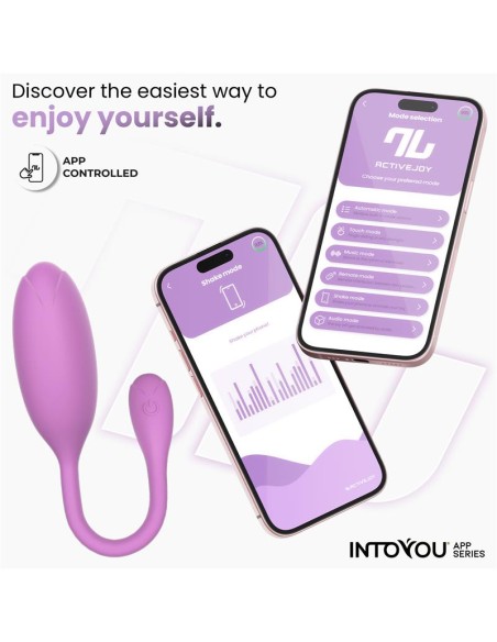 Logan Huevo Vibrador con APP Silicona Unibody Purpura
