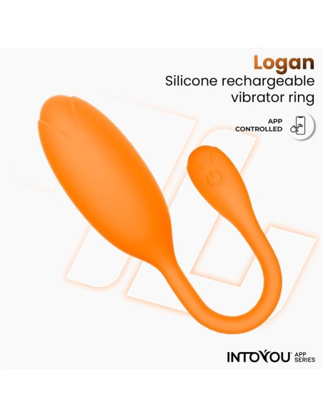 Logan Huevo Vibrador con APP Silicona Unibody Naranja