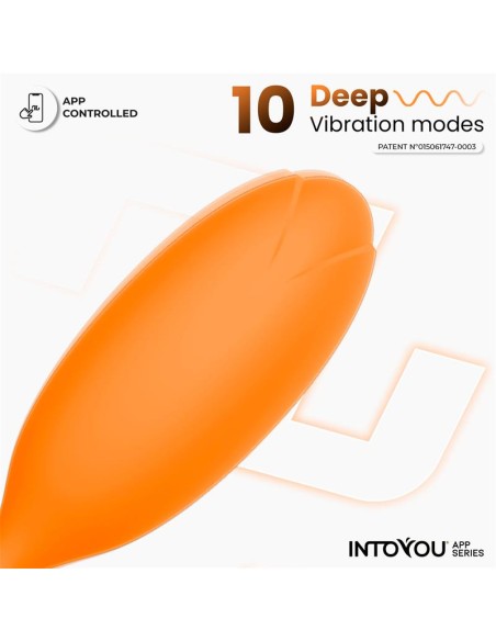 Logan Huevo Vibrador con APP Silicona Unibody Naranja