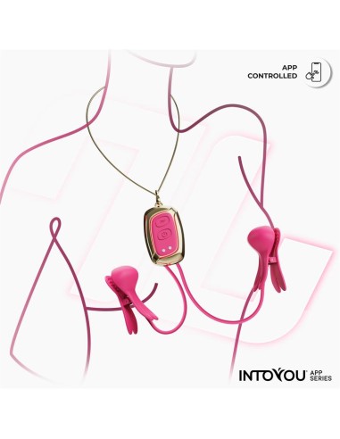 Tickly Pinzas para Pezones con Vibracion Control y Collar con APP