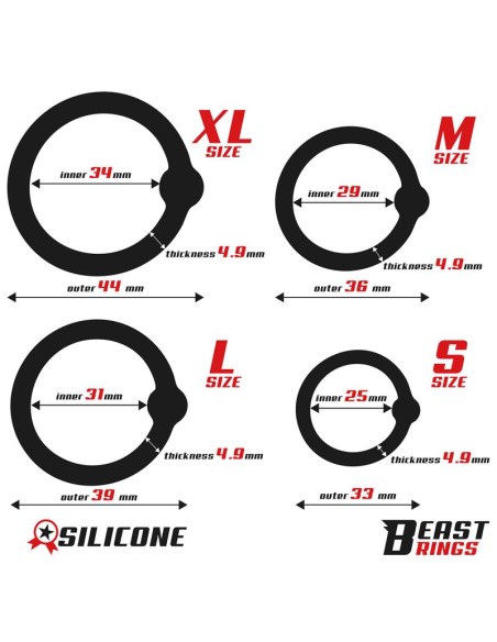 Set de 4 Anillos para el Pene Silicona