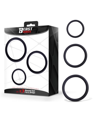 Set de 3 Anillos para el Pene Silicona S M y L