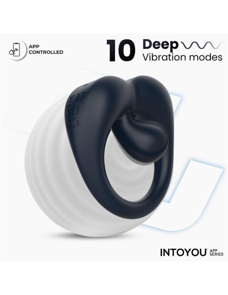 Kenny Anillo Vibrador con Estimulador de Clitoris y APP Azul Oscuro