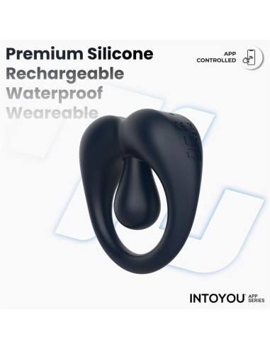 Kenny Anillo Vibrador con Estimulador de Clitoris y APP Azul Oscuro