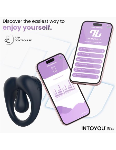 Kenny Anillo Vibrador con Estimulador de Clitoris y APP Azul Oscuro