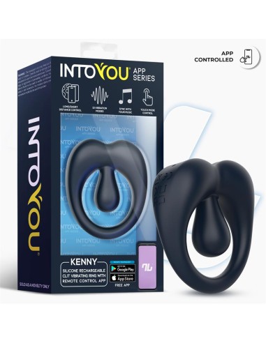 Kenny Anillo Vibrador con Estimulador de Clitoris y APP Azul Oscuro