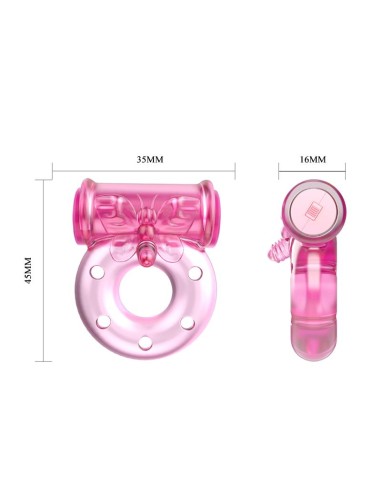 Baile Anillo Vibrador con Preservativo Color Rosa