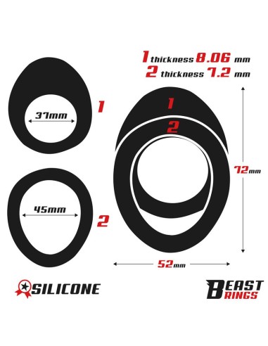 Anillo Doble para el Pene 37 45 mm