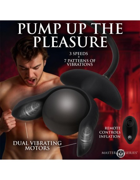 Dark Pearl Plug Anal con Inflado y Vibracion con Control Remoto