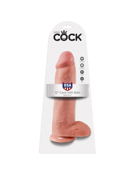 King Cock Pene con Testiculos de 12 Color Natural King Cock Pene con Testiculos de 12 Color Natural