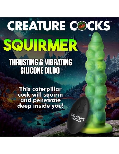 Squirmer Dildo con Thrusting y Vibracion Control Remoto Silicona