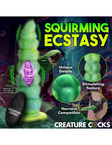 Squirmer Dildo con Thrusting y Vibracion Control Remoto Silicona
