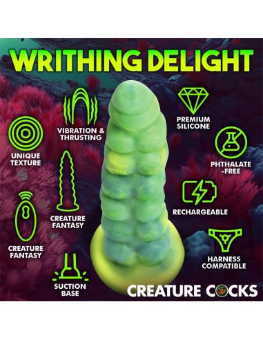 Squirmer Dildo con Thrusting y Vibracion Control Remoto Silicona