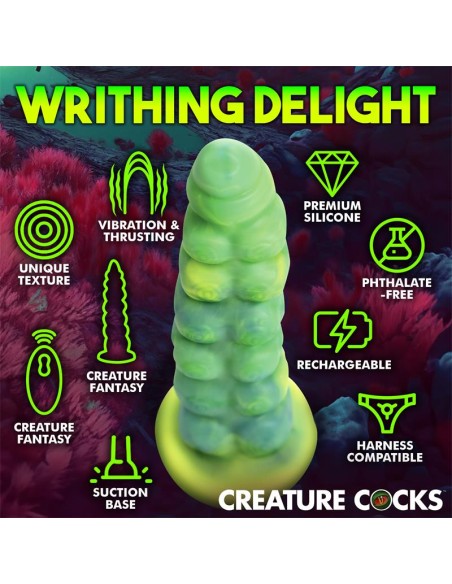 Squirmer Dildo con Thrusting y Vibracion Control Remoto Silicona