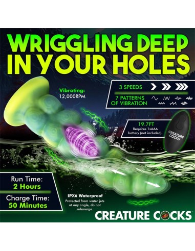 Squirmer Dildo con Thrusting y Vibracion Control Remoto Silicona