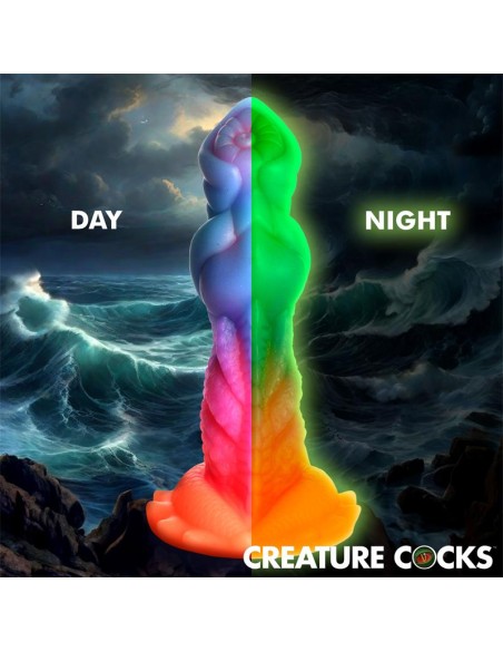 Aqua Cock Dildo Brilla en la Oscuridad Silicona
