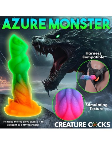 Aqua Cock Dildo Brilla en la Oscuridad Silicona