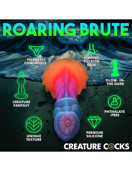 Aqua Cock Dildo Brilla en la Oscuridad Silicona