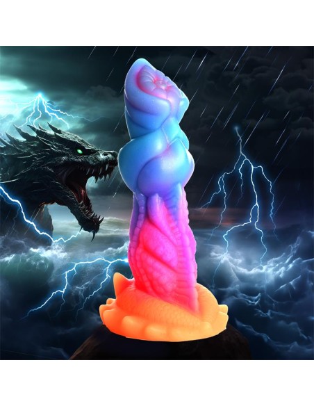 Aqua Cock Dildo Brilla en la Oscuridad Silicona