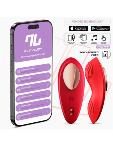 Vibrador de Braguita con APP Silicona Rojo