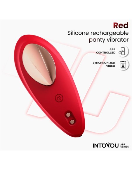 Vibrador de Braguita con APP Silicona Rojo