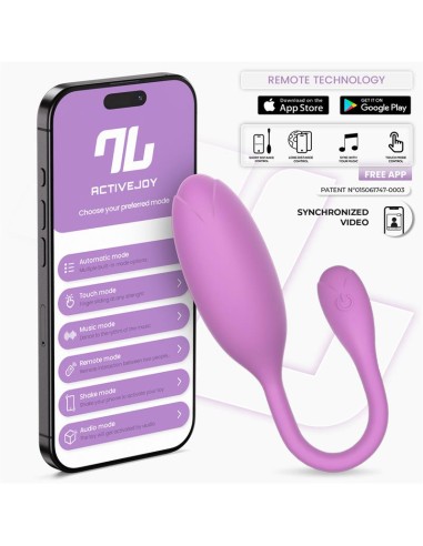 Logan Huevo Vibrador con APP Silicona Unibody Purpura