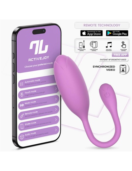 Logan Huevo Vibrador con APP Silicona Unibody Purpura