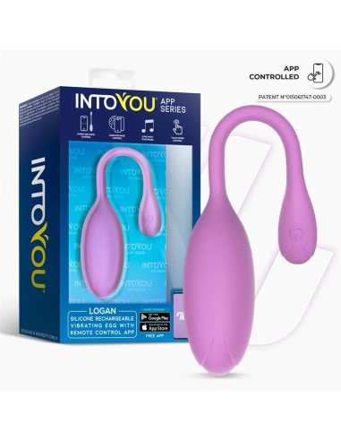 Logan Huevo Vibrador con APP Silicona Unibody Purpura
