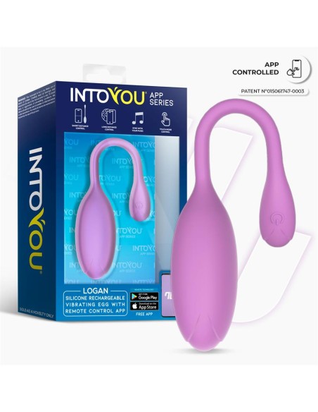 Logan Huevo Vibrador con APP Silicona Unibody Purpura