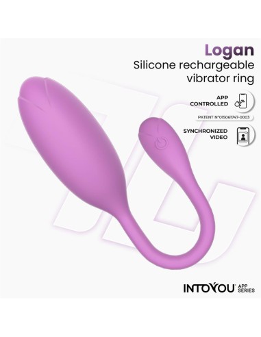 Logan Huevo Vibrador con APP Silicona Unibody Purpura