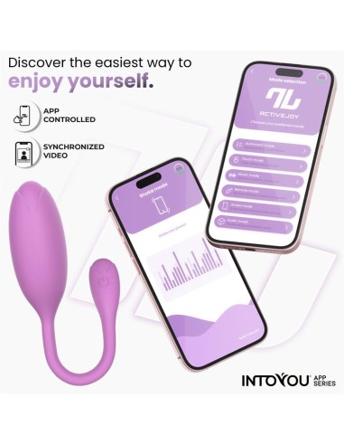 Logan Huevo Vibrador con APP Silicona Unibody Purpura