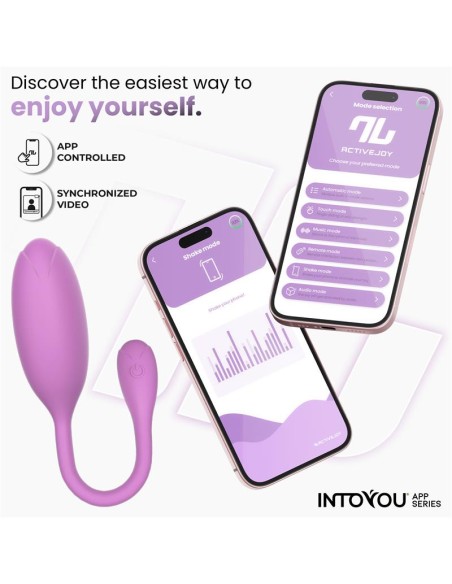 Logan Huevo Vibrador con APP Silicona Unibody Purpura