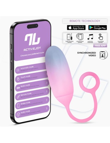 Huevo Silicona Doble Capa con APP Azul Rosa